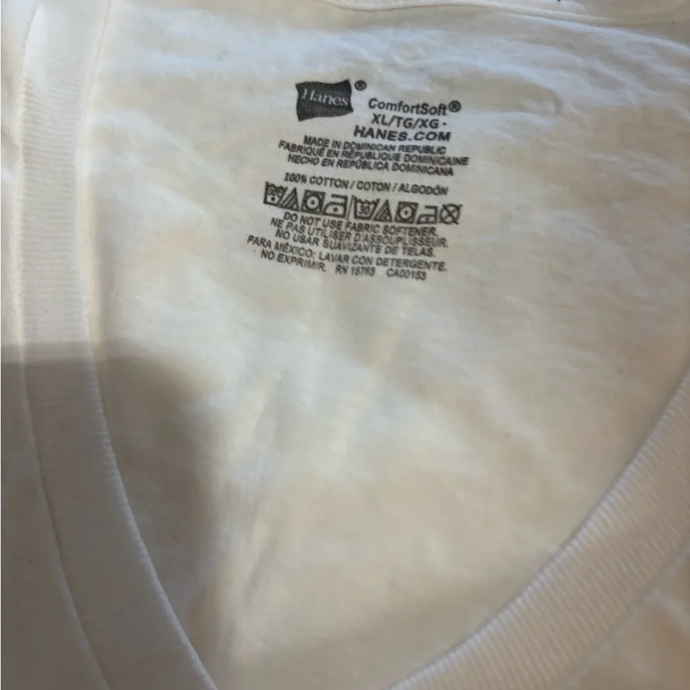 8 Hanes ComfortSoft V-Neck T-Shirt in White Sz XL New
